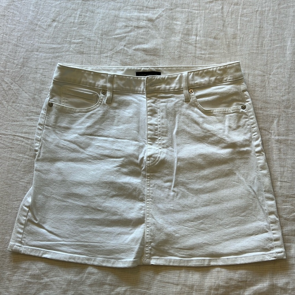 Banana Republic White Denim Mini Skirt